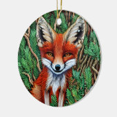 Niedlicher kleiner Wildnisfuchs Keramik Ornament (Links)