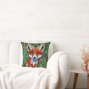 Niedlicher kleiner Wildnisfuchs Kissen