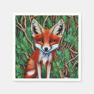 Niedlicher kleiner Wildnisfuchs Serviette