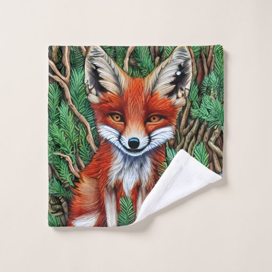 Niedlicher kleiner Wildnisfuchs Waschlappen (Waschlappen)