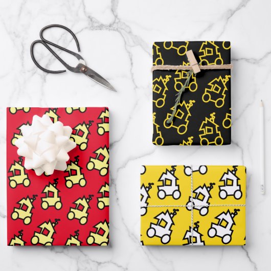 Niedlicher kleiner Zug Geschenkpapier Set (Vorderseite)