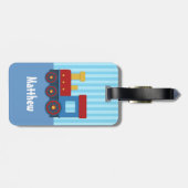 Niedlicher kleiner Zug scherzt personalisierten Gepäckanhänger (Rückseite horizontal)