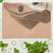 Niedlicher kluger Hund. Pastel Geschirrtuch (Gefaltet)