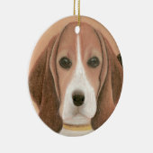 Niedlicher kluger Hund. Pastel Keramik Ornament (Rechts)