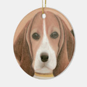 Niedlicher kluger Hund. Pastel Keramik Ornament (Links)