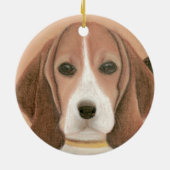 Niedlicher kluger Hund. Pastel Keramik Ornament (Hinten)