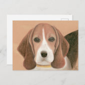 Niedlicher kluger Hund. Pastel Postkarte (Vorne/Hinten)