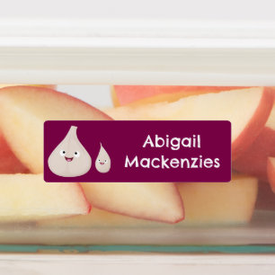 Niedlicher Knoblauch Cartoon personalisiert Etiketten