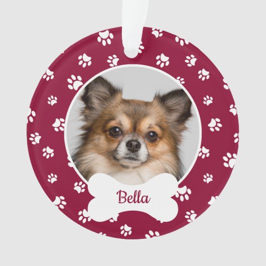 Niedlicher Knochenname Jahr Rote und Weiße Farbe Ornament (Vorderseite)