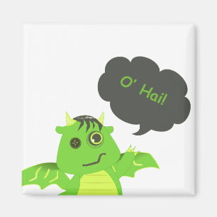 Niedlicher Knopf-mit Augen Zombie-Drache Magnet