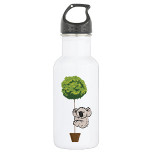 Niedlicher Koala auf dem Baum Edelstahlflasche