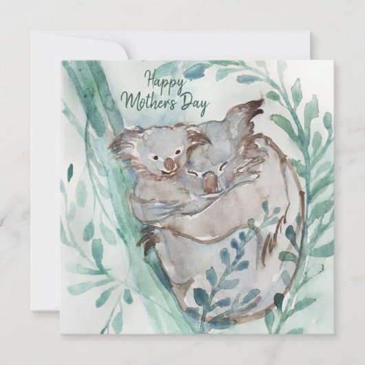 Niedlicher Koala Baby Hug Wasserfarbe Tiermütter T (Vorderseite)