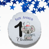 Niedlicher Koala Baby's First Christmas Winter Kee Rundes Kissen
