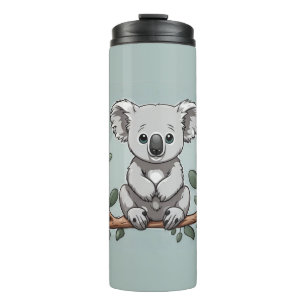 Niedlicher Koala-Bär auf aquamarin Thermosbecher