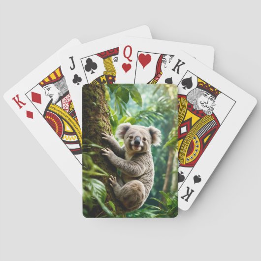 Niedlicher Koala-Bär auf Baum Spielkarten (Rückseite)