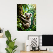 Niedlicher Koala-Bär auf einem Baum Poster (Heimbüro)