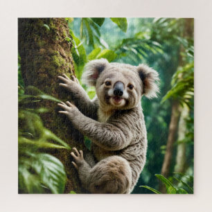 Niedlicher Koala-Bär auf einem Baum Puzzle