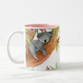 Niedlicher Koala-Bär auf Eukalyptus-Baum Zweifarbige Tasse (Links)