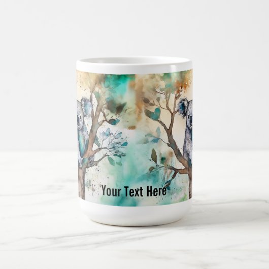 Niedlicher Koala-Bär-Becher im Baum – Personalisie Kaffeetasse (Mittel)