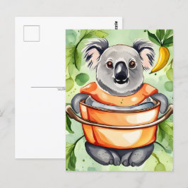 Niedlicher Koala-Bär, der ein Abendessen kocht, Po Postkarte
