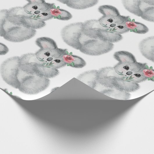 Niedlicher Koala Bär Einfache Wasserfarbe Moderne Geschenkpapier (Ecke)