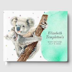 Niedlicher Koala-Bär Es ist eine Aquamarine Kinder Gästebuch