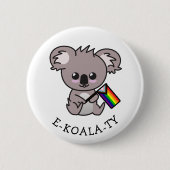 Niedlicher Koala-Bär für Gleichheit w Rainbow Fla Button (Vorderseite)