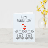 Niedlicher Koala-Bär - glücklicher Jahrestag Karte (Gelbe Blume)