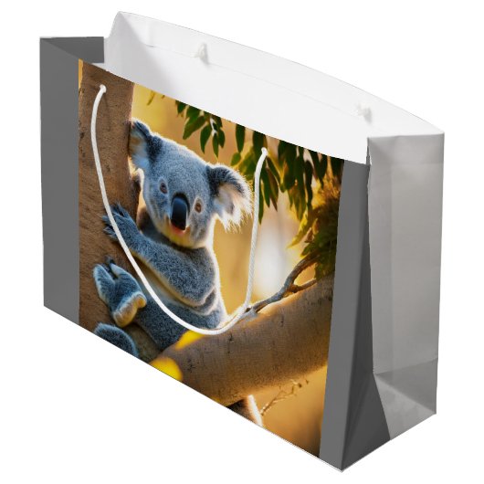 Niedlicher Koala-Bär Große Geschenktüte (Rückseite Schrägansicht)