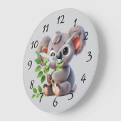 Niedlicher Koala-Bär Große Wanduhr (Winkel)