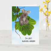 Niedlicher Koala-Bär in Bäumen Personalisiert Verm Karte (Gelbe Blume)