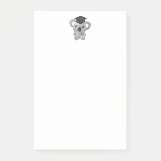 Niedlicher Koala-Bär in der Graduierungskappe Post-it Klebezettel (Vorderseite)