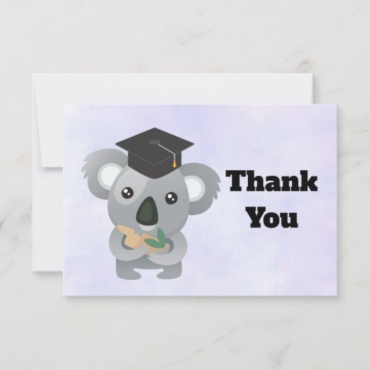 Niedlicher Koala-Bär in Graduiertenkap Danke (Vorderseite)