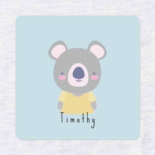 Niedlicher Koala-Bär, Katze, Bär, Tiger Etiketten (Design 1)