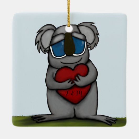 Niedlicher Koala-Bär Keramikornament (Rückseite)