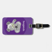 Niedlicher Koala-Bär mit Blätter Cartoon-Abbildung Gepäckanhänger (Vorderseite horizontal)