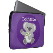 Niedlicher Koala-Bär mit Blätter Cartoon-Abbildung Laptopschutzhülle (Vorne Rechts)