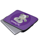 Niedlicher Koala-Bär mit Blätter Cartoon-Abbildung Laptopschutzhülle (Vorne Knopf)