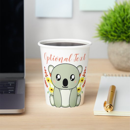 Niedlicher Koala-Bär mit Blume Pappbecher (InSitu)