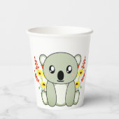 Niedlicher Koala-Bär mit Blume Pappbecher (Rückseite)