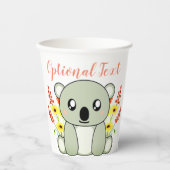 Niedlicher Koala-Bär mit Blume Pappbecher (Vorderseite)
