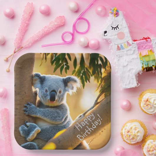 Niedlicher Koala-Bär Pappteller (Party)