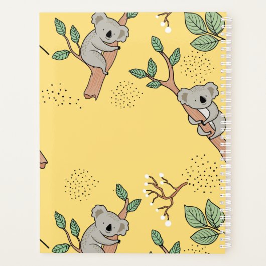 Niedlicher Koala Bär Personalisierter Planer (Rückseite)