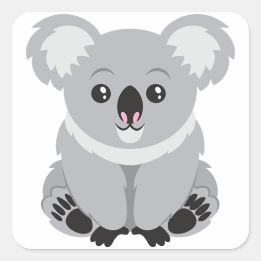 Niedlicher Koala-Bär Quadratischer Aufkleber (Vorderseite)