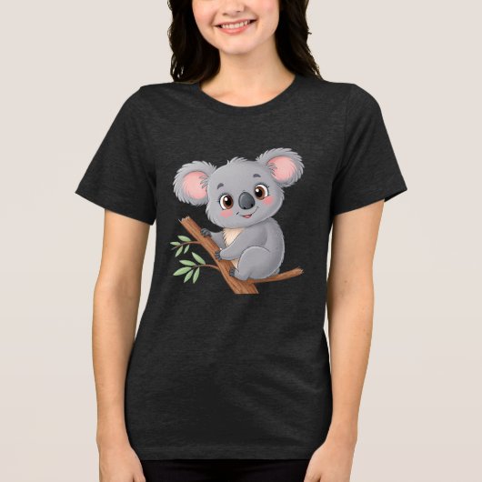 Niedlicher Koala-Bär Tri-Blend Shirt (Vorderseite)