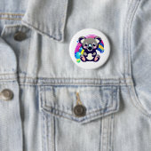 Niedlicher Koala-Bär und Regenbogen Button (Beispiel)