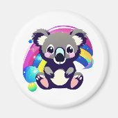 Niedlicher Koala-Bär und Regenbogen Magnet (Vorne)