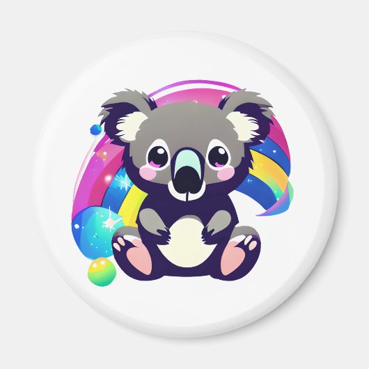 Niedlicher Koala-Bär und Regenbogen Magnet (Vorne)