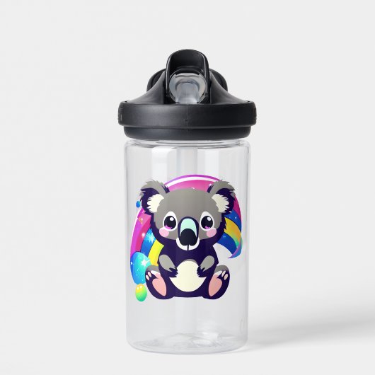 Niedlicher Koala-Bär und Regenbogen-Personalisiert Trinkflasche (Vorne)