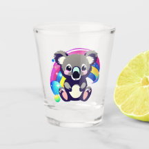 Niedlicher Koala-Bär und Regenbogen